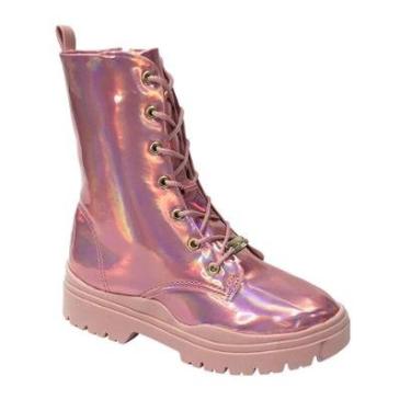 Imagem de Bota Molekinha Infantil Metalizada 2179.203 Rosa Holográfico-Unissex