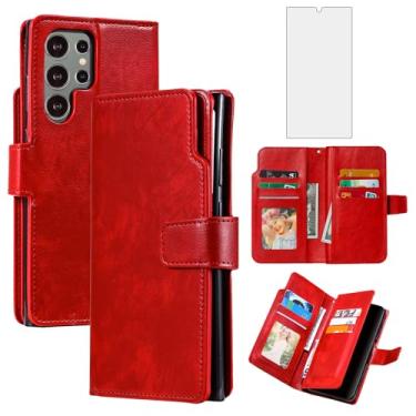 Imagem de Asuwish Capa de telefone para Samsung Galaxy S24 Ultra 5G Capa carteira com protetor de tela de vidro temperado flip porta-cartão de crédito slot suporte bolsa fólio bolso celular S24Ultra 24S S 24