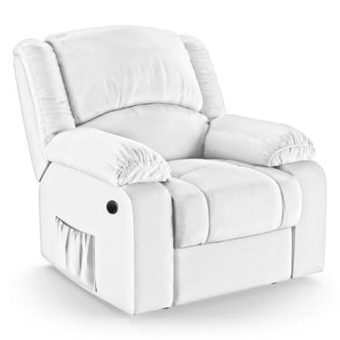 Imagem de Poltrona do Papai Reclinável Massageadora Elétrica Simon F05 Corano Branco - Lyam Decor