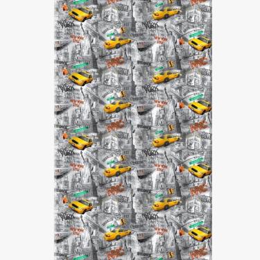 Imagem de Cortina De Box Estampada Ny - Com Ganchos