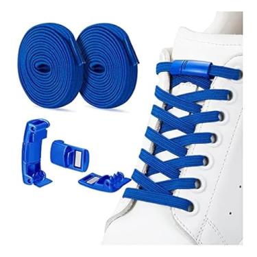 Imagem de Lock Shoe Laces Elastic No Tie Shoelaces Sneakers Shoelace Kids Adult Rubber Band Laces One Size Fits All Shoes(ROYAL BLUE)
