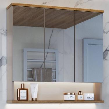 Imagem de Espelheira Athlone 3 Portas 76cm Nude