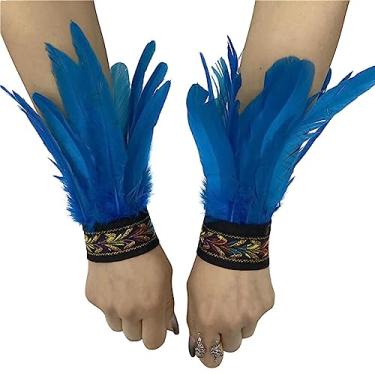 Imagem de Pulseiras de penas, 1 par de algemas de pulso de penas, pulseiras de tapa de penas, decoração de pulseira, fantasia, festa à fantasia/431