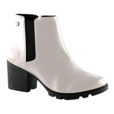 Imagem de Bota Via Uno 475020 Cano Curto Salto Grosso Fivela Casual Feminino-Feminino