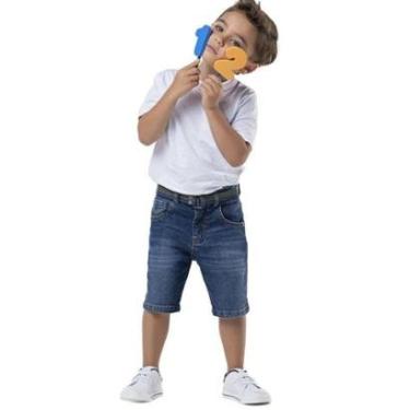 Imagem de Bermuda Jeans Infantil Menino Com Cinto Tam 4 a 12 - Mania Kids-Masculino