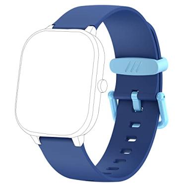 Imagem de HENGTO Pulseira de substituição para relógio inteligente de silicone macio de 16 mm para meninos e meninas, silicone
