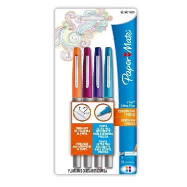 Imagem de Caneta Hidrográfica Paper Mate Flair Ponta Fina 4 Unidades