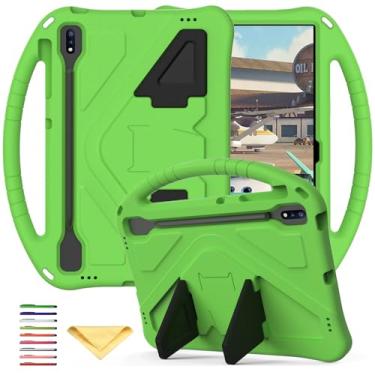 Imagem de UUcovers Capa infantil para Samsung Galaxy Tab S7 FE 5G 31.5 cm 2021 modelo (SM-T730/T733/T736/T738), com suporte para caneta S Pen, suporte, espuma vinílica acetinada, macia, à prova de choque, leve,