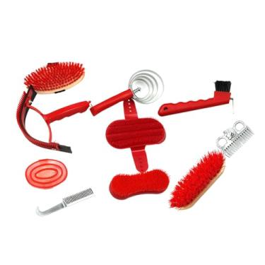 Imagem de harayaa Kit de para cavalos com 10 peças, escovas para equina, presente, banho, troca de pelos, conjunto de suprimentos para sala de arreios,
