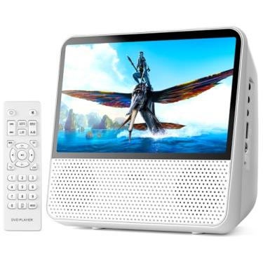 Imagem de ROADOM Leitor de DVD portátil de 9,8 polegadas com tela, tela digital HD 1024 x 600 de 17 cm, recarregável de 4000 mAh, som estéreo Hi-Fi, controle remoto, sincronização de TV, retomar a reprodução,