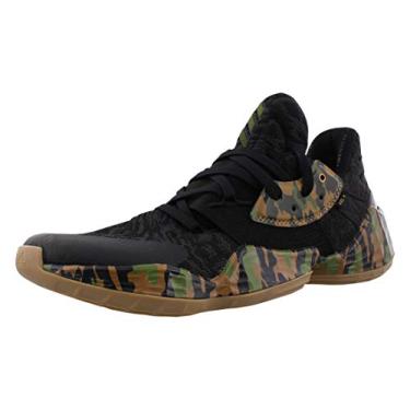 Imagem de adidas Harden Vol.4 Tênis de basquete masculino - Preto, Core Black/Tech Olive/Legend E, 39