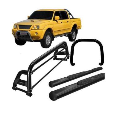 Imagem de Kit Quebra Mato Estribo Santo Antônio H2 L200 2004 Preto - HOZZ