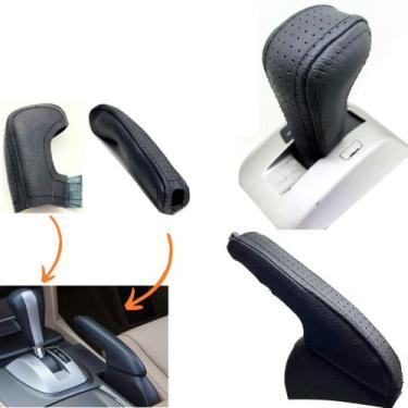 Imagem de Kit Capas Couro Manopla Câmbio Automático E Alavanca Freio De Mão Acco