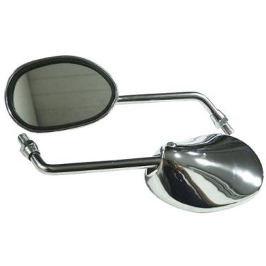 Imagem de Retrovisor Mini Cromado Biz125 Para Ybr125, Factor125, Neo115, Crypton