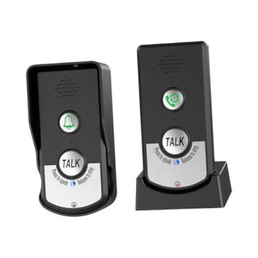 Imagem de Generic Campainha de 2 vias sem fio Intercomunicador inteligente Chime Voice Intercom Campainha para segurança residencial de hotéis Idosos Crianças, Preto