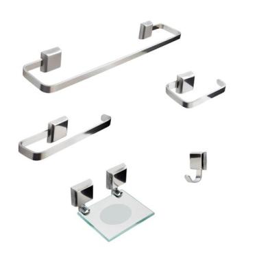 Imagem de Kit De Acessórios Para Banheiro 5 Peças Linha Luxo - JGC COMERCIAL