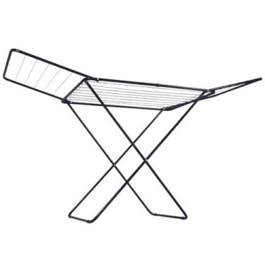Imagem de Varal de chao com abas maxi preto retratil secar roupas apartaento cas