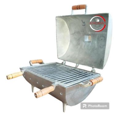 Imagem de Churrasqueira de alumínio batido a bafo grande+ linha PREMIUM - Atacad