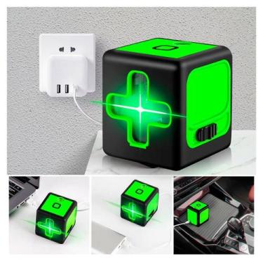 Imagem de Nível A Laser 2 Linhas Verde Até 20m Multiuso Com Suporte - Nivel Lase