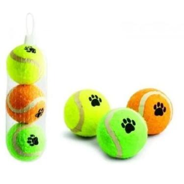 Imagem de Kit 3 Bolinhas Tênis Brinquedo para Cães Savana Pet - 03 Bolas estilo 