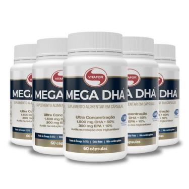 Imagem de Kit 5 Mega DHA 1500mg Vitafor 60 Cápsulas