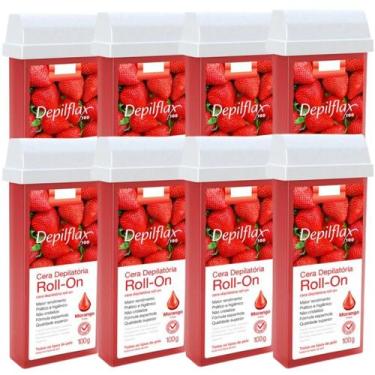 Imagem de Kit 8 Refil Cera Depilatoria Corporal Profissional Depilação Roll On D