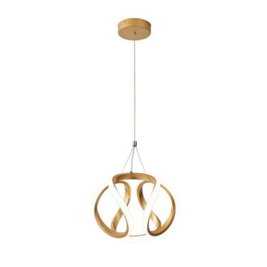 Imagem de Pendente Moderno Dourado 25cm Led 35W Bivolt - Nitrolux