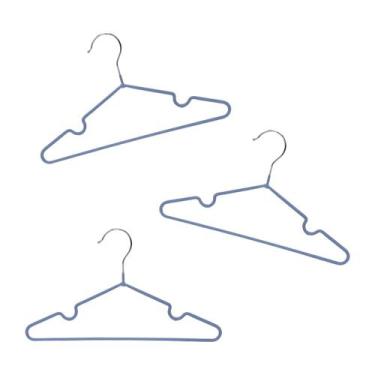 Imagem de Kit de 3 Cabides Infantis de Metal E Pvc - Oikos AZUL, U, AZUL