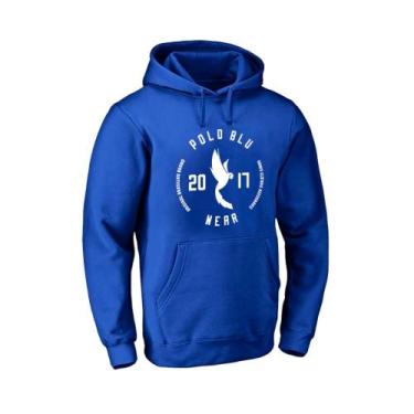 Imagem de Moletom Masculino Canguru Macio Bolsos Capuz Confortável - Polo Blu, A