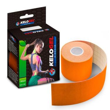 Imagem de Fita Bandagem Elástica Tape Pós-cirúrgica Kelogel 5cmx5m, Laranja