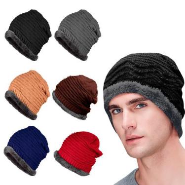 Imagem de Gorro Touca Inverno Lã Masculina Feminina Forrada Pelinho Estilosa - H