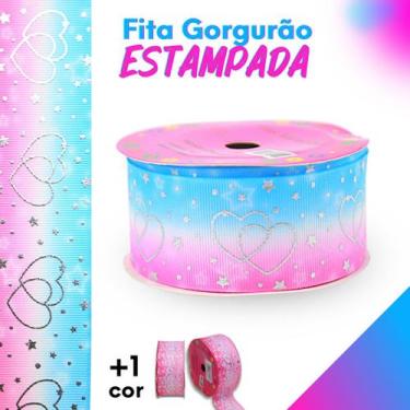 Imagem de Fita Gorgurão Estampada Coração 40 Mm - 10y - 41317-6 Nybc