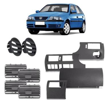 Imagem de Kit Molduras Do Painel Gol G3 99/02 + Grades De Ar Cinza - EK