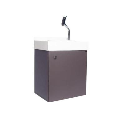 Imagem de Gabinete Banheiro 1 Porta Grafite Trama - Du'Arte Marcenaria, Embutida