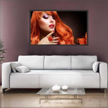 Imagem de Quadro Decorativo Maquiagem Salão De Beleza Fashion Hair Com Moldura 1