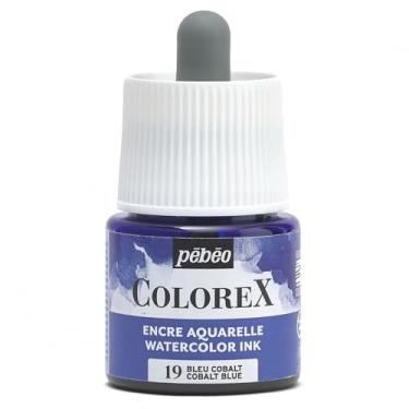 Imagem de Pébéo - Tinta Colorex 45 ml Azul Cobalto - Tinta Colorex Aquarela Pébéo - Cor de Tinta Efeito Veludo - Tinta de Desenho Multiferramenta Todos os Suportes - 45 ML - Azul Cobalto