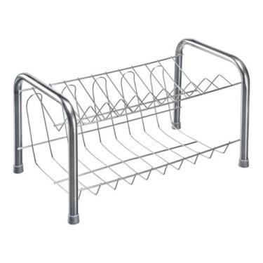 Imagem de scorredor de louca aramado duplo 38x22x20cm cromo - ESTILQ