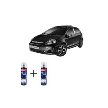 Imagem de Tinta Spray Automotiva Preto Vesuvio Fiat 300ml + Spray Verniz 300ml -