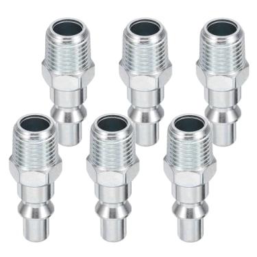 Imagem de HARFINGTON 6 plugues de ar macho NPT de 6 mm para pistolas de pregos pneumáticas, compressores de ar, ferramentas de ar