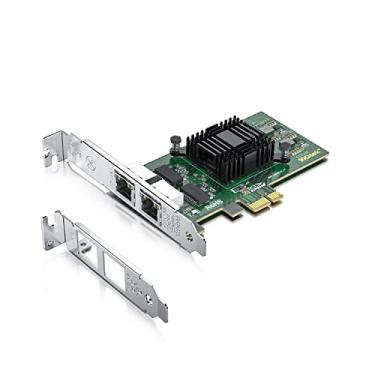 Imagem de Placa de rede Gigabit Ethernet PCI Express 10/100/1000Mbps com controlador Intel 82571, adaptador de rede convergente de servidor Ethernet, RJ-45 duplo, suporta Windows Server/Freebsd/VMware/SLSE