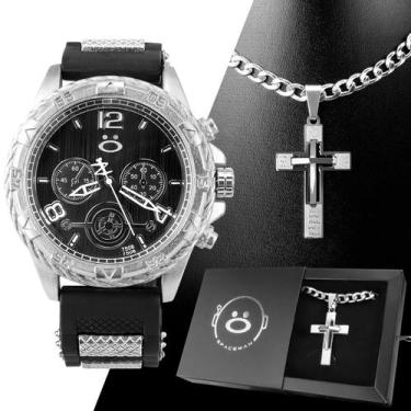 Imagem de Kit Relógio Masculino personalizado silicone nota fiscal - Orizom