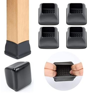 Imagem de Ezprotekt 24 Unidades de Controles Deslizantes de Perna de Cadeira Grande para Carpete, Deslizadores de Cadeira Quadrados para Carpete, Almofadas de Móveis de Teflon, Protetores de Perna de Cadeira de
