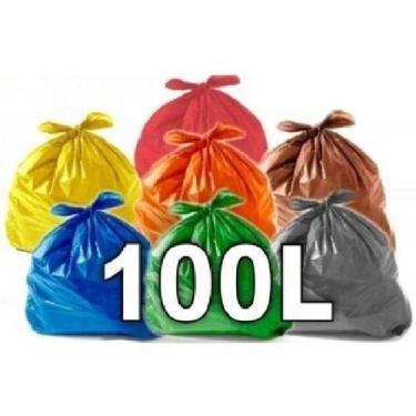 Imagem de Sacos De Lixo 100L Coloridos Reforçados 100Un - HIGIPACK