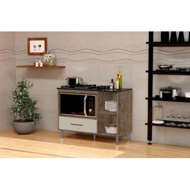 Imagem de Balcão Armário Para Cooktop CO Com Espaço Para Forno Cor Canela / Off 