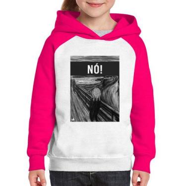 Imagem de Moletom Infantil NÓ! - Foca na Moda, Branco, Rosa, 10