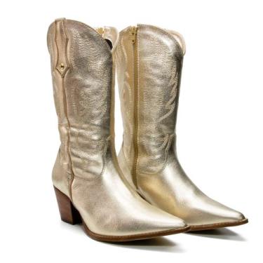 Imagem de Bota western em cano longo em couro feminina original  - Tainá bergamo