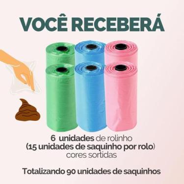 Imagem de Cata Caca Saquinho Saco Pet Refil Higiênico Para Cães Gatos Passeio - 