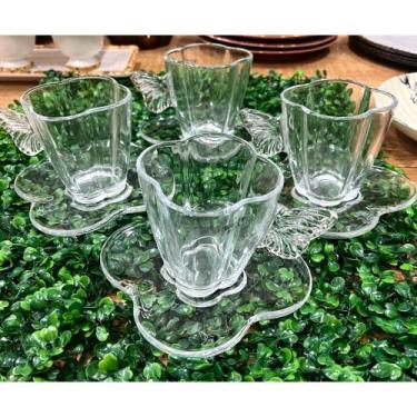 Imagem de Xícaras De Chá C/ Pires ButterFly Alça Borboleta Wolff 180 Ml Jg 4 Un.