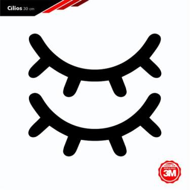 Imagem de Par de Cílios em MDF Preto 30cm - 2 Peças Decoração Parede Olhinhos Sl