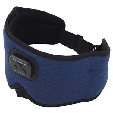 Imagem de Protetor Ocular Sem Fio 3D, 15 Horas de Reprodução Contínua 5 Engrenagens Timing Fones de Ouvido para Dormir Protetor Ocular 3 Em 1 Sem Fio Ajustável para Casa (Azul)